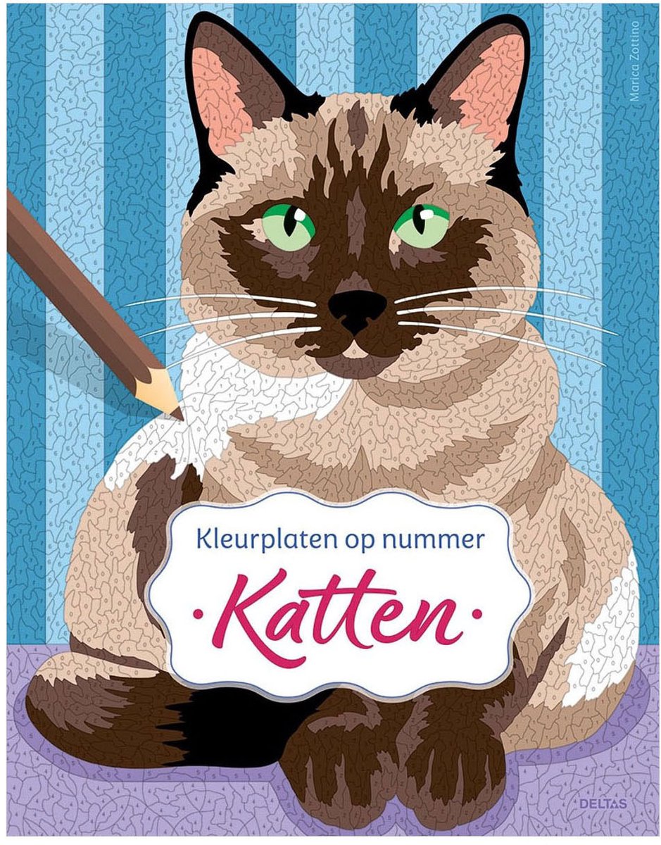 Kleurplaten op nummer - Katten