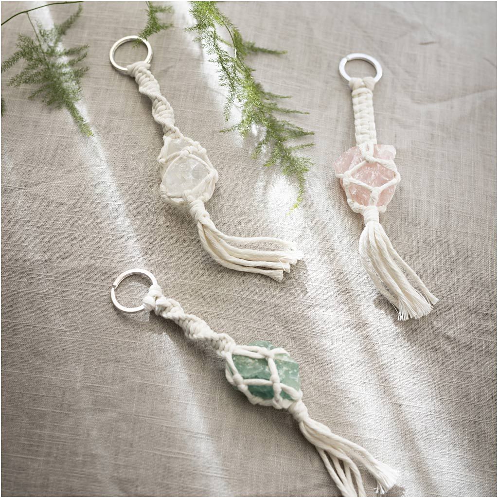 Hobbyset Macramé Sleutelhangers met Kristallen