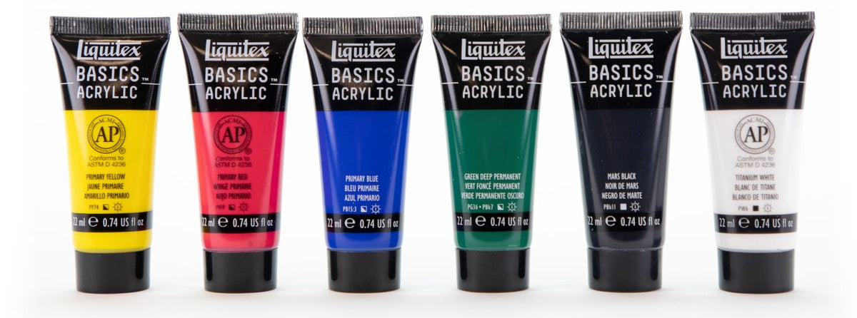 Liquitex Basics set 6x22ml primaire kleuren
