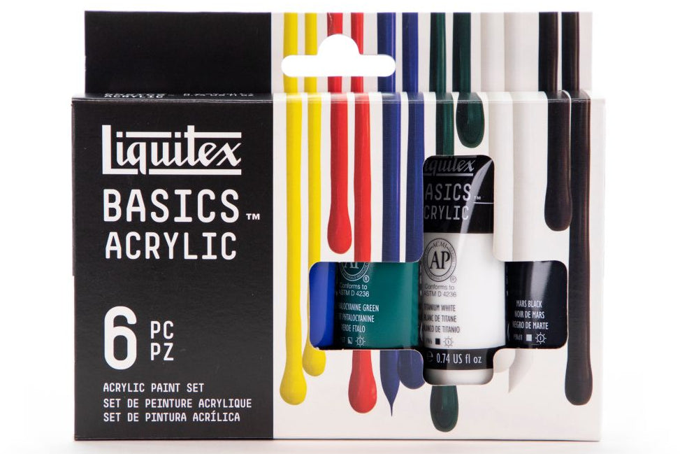 Liquitex Basics set 6x22ml primaire kleuren
