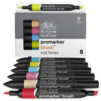 Promarker Brush Mid Tones Set (6 stuks)