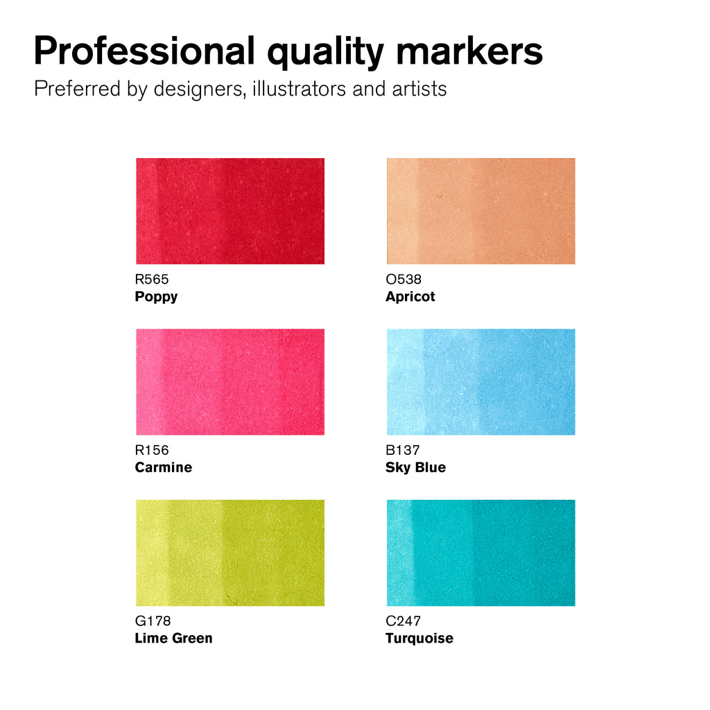 Promarker Brush Mid Tones Set (6 stuks)