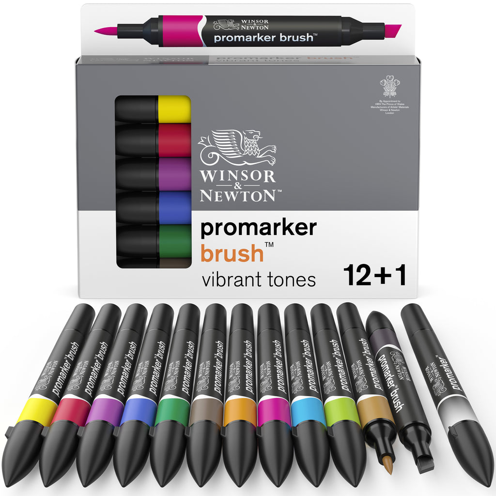 Promarker Brush Vibrant Tones Set (12 + 1 stuks)