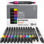 Promarker Brush Vibrant Tones Set (12 + 1 stuks)