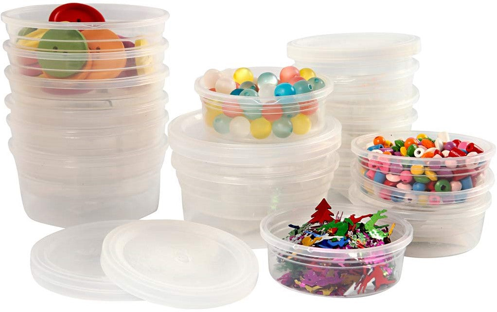 Plastic potjes met deksel