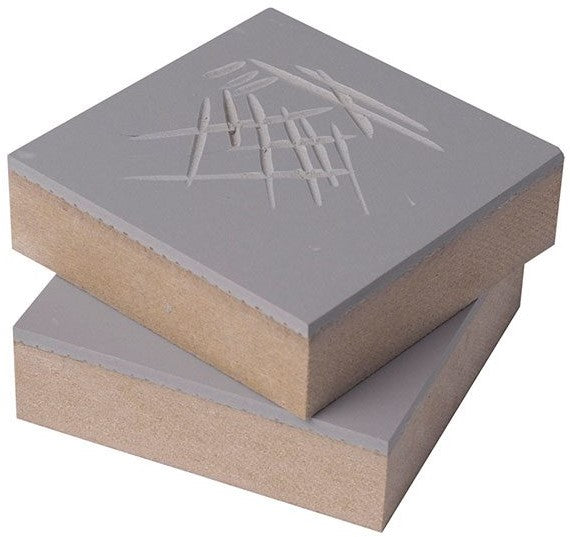 Linoleum blok 7,5x7,5 cm twee stuks