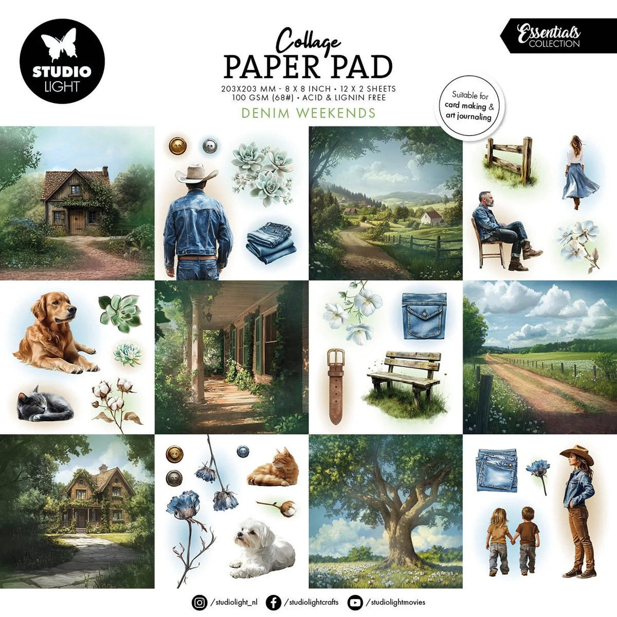 Collage Paper Pad Denim Weekends
