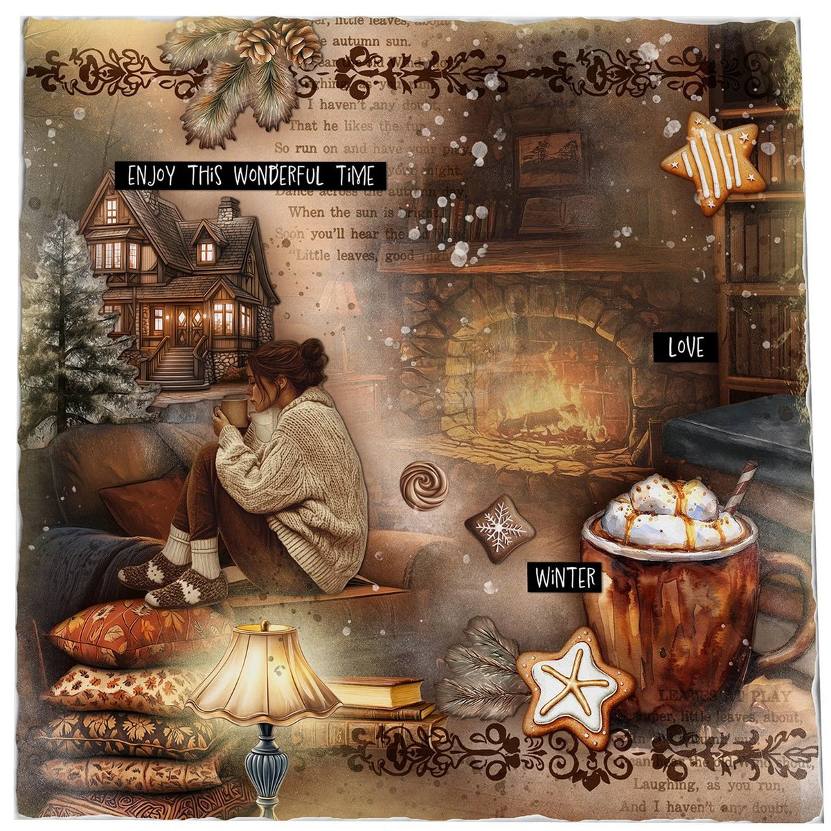 Collage Paper Pad Hot Cocoa